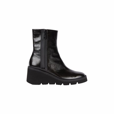 Escarpins Brunate Corta Boot On A Wedge With Hidden Zippé Femme Noir | 867-RPVLDZ