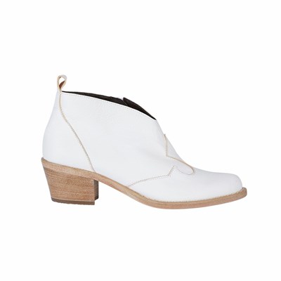 Escarpins Brunate Western Ankle Boot Femme Blanche | 857-ZDMQGH