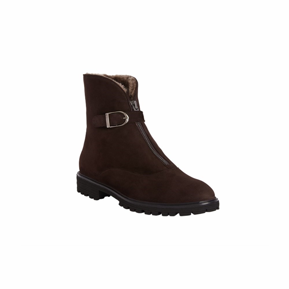 Bottines Brunate Lambskin Doublée Classiche Femme Marron | 345-DSEPAF