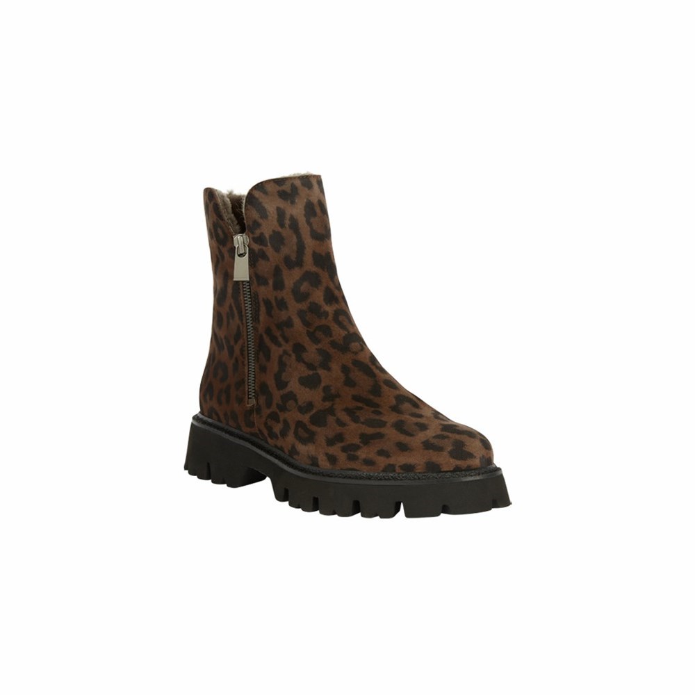 Bottines Brunate Lambskin Doublée Femme Leopard | 748-BSXHPN