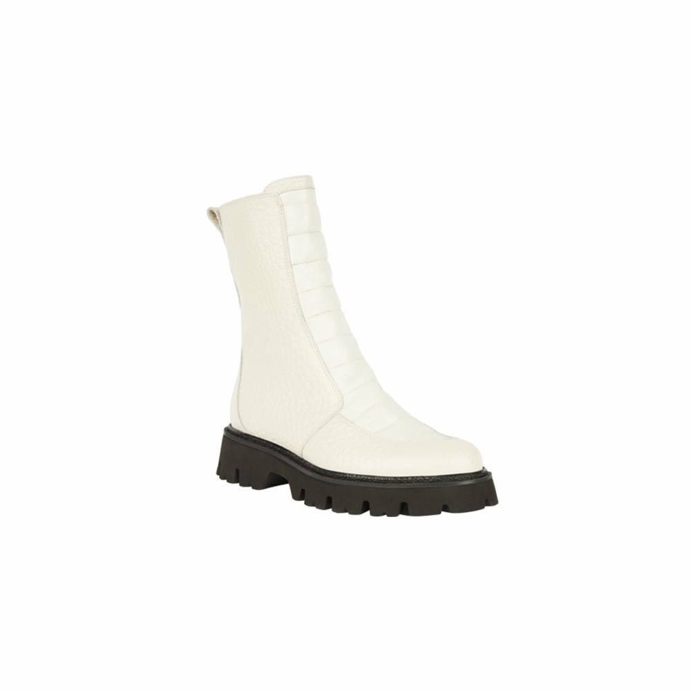 Bottines Brunate Matelassé Femme Blanche | 237-JWQAMZ