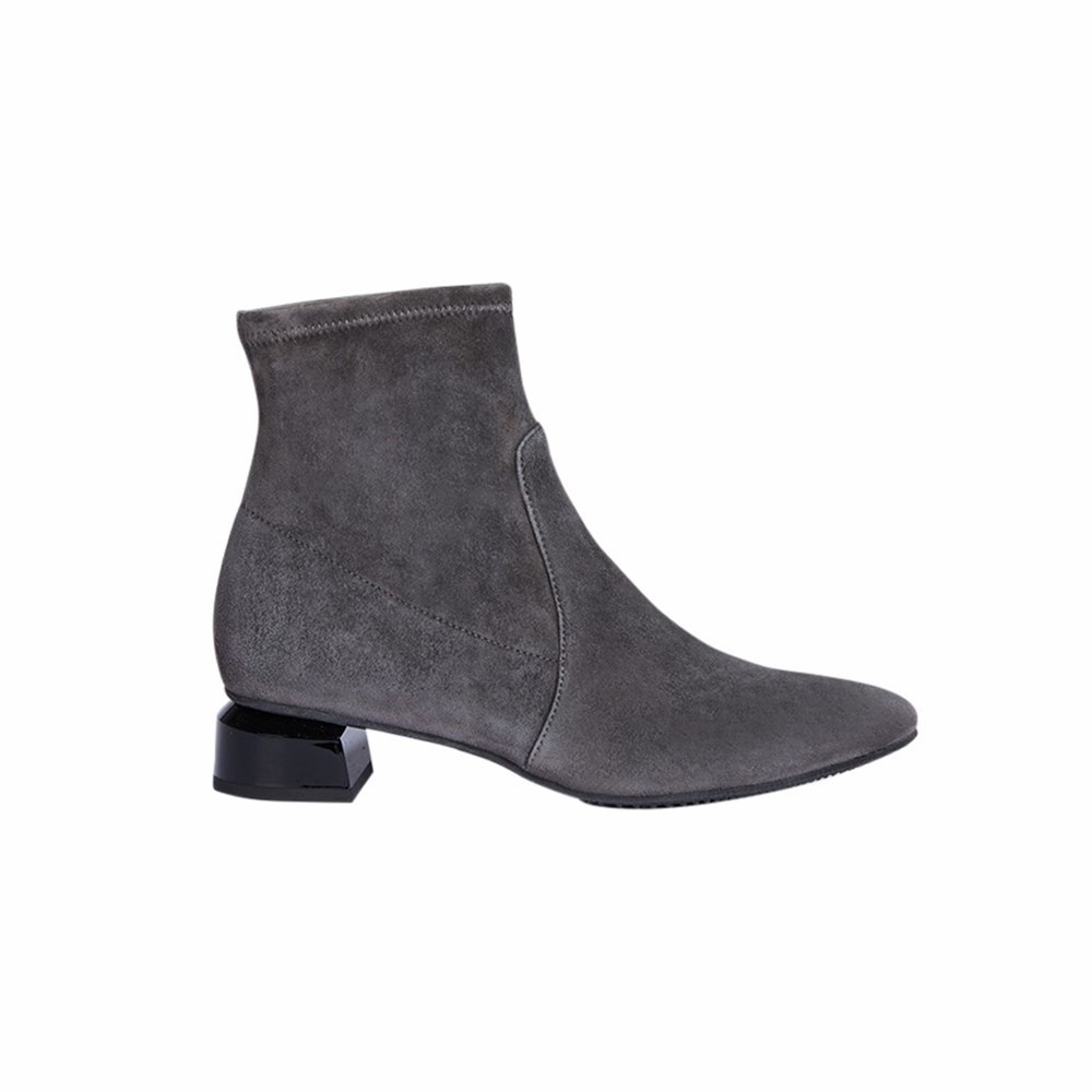 Bottines Brunate Pointy Stretch Bootie Femme Grise | 670-FYMUWP