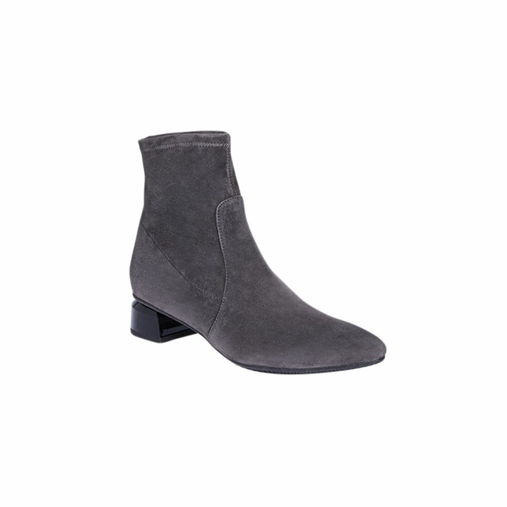 Bottines Brunate Pointy Stretch Bootie Femme Grise | 670-FYMUWP