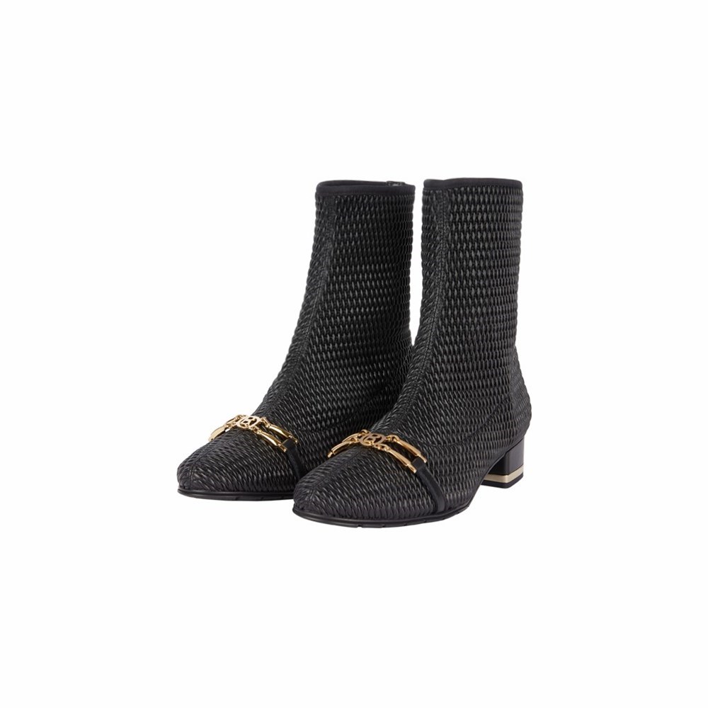 Bottines Brunate Stretch Materiel Femme Noir | 789-KQAMBH