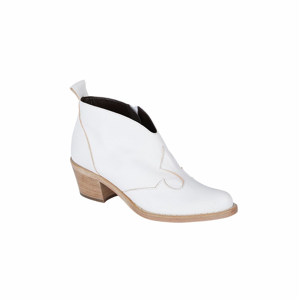 Bottines Brunate Western Ankle Boot Femme Blanche | 390-QRIOAU