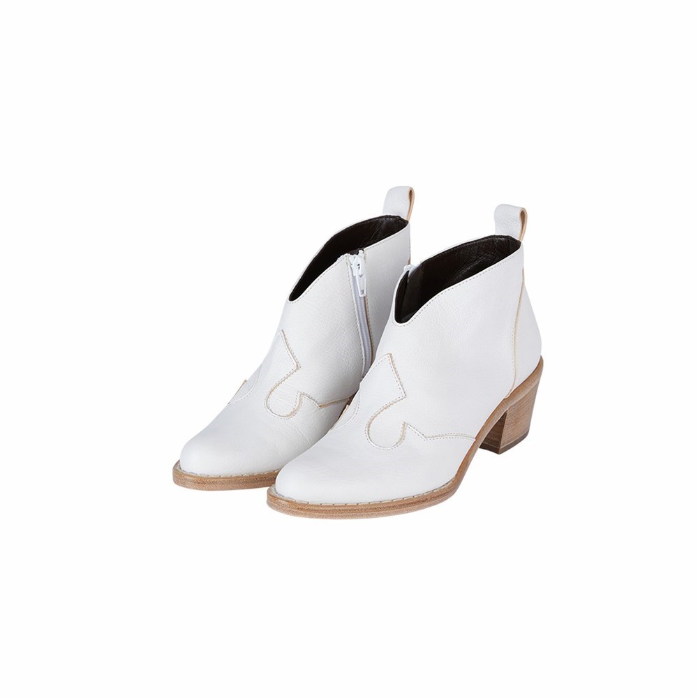 Bottines Brunate Western Ankle Boot Femme Blanche | 390-QRIOAU