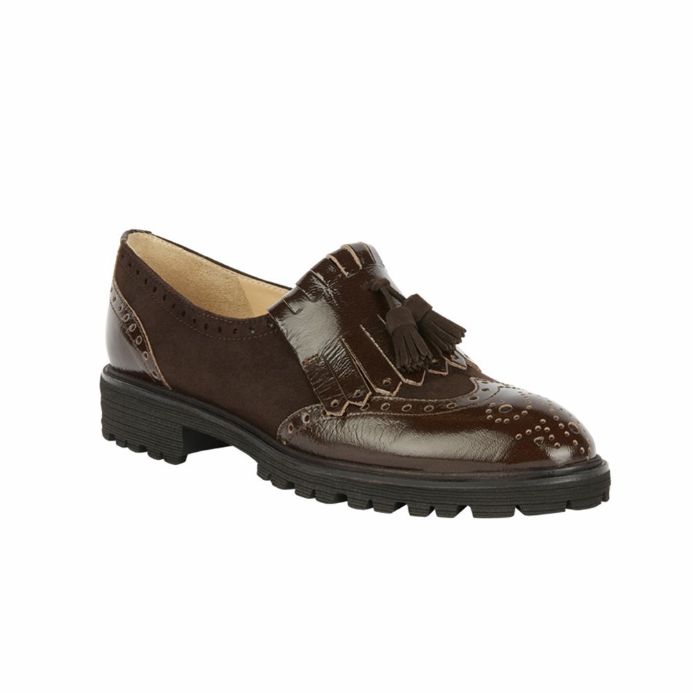 Chaussures Plates Brunate Golf Style Chaussons Femme Marron | 587-DXWPYI