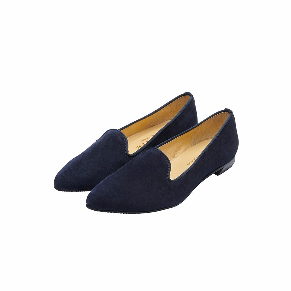 Chaussures Plates Brunate Pointy Chaussons Style Plates Femme Bleu | 743-JDXOQW