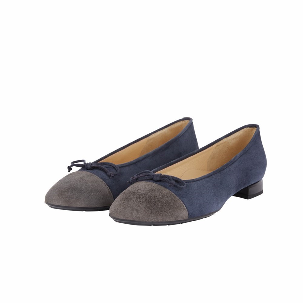 Chaussures Plates Brunate Two Toned Plates Shoes Femme Bleu Marine | 406-GCHAKT