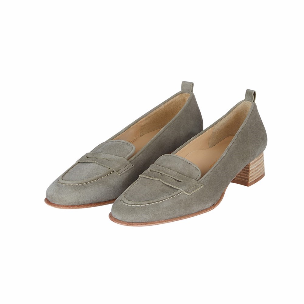 Escarpins Brunate Loafer With A Sport Heel Femme Grise | 795-CBMTHZ