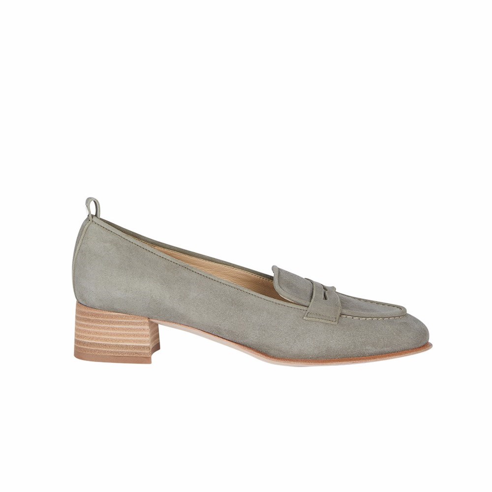 Escarpins Brunate Loafer With A Sport Heel Femme Grise | 795-CBMTHZ