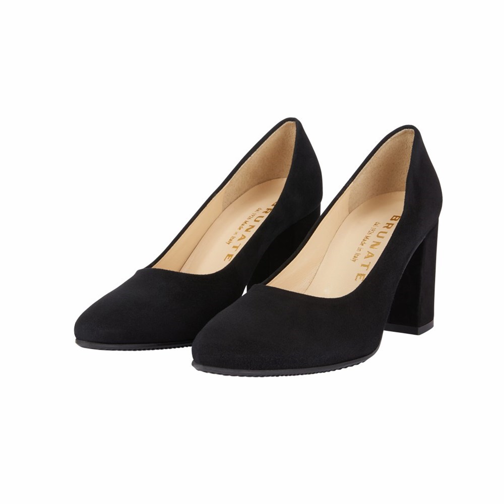 Escarpins Brunate Stacked Heel Femme Noir | 964-ZGIWJC