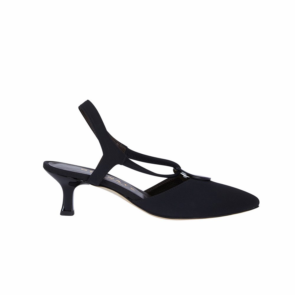 Sandales Brunate Slingback With Ring Femme Noir | 120-CATFVU